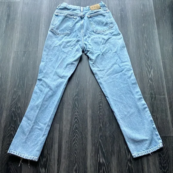 Vintage 90s Y2K Light Wash Calvin Klein Structured Cotton Straight Leg Mom Jeans - Picture 5 of 8